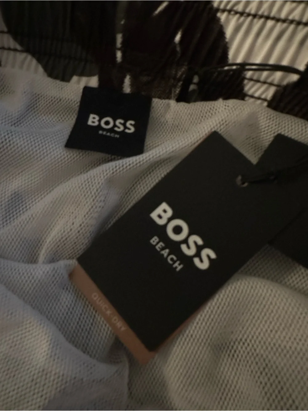 Hugo Boss Camo Print Swim Trunks - Olive & Brown